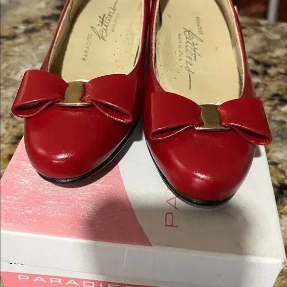 Paradise Kittens 1960’s shoes red sz4 - Picture 1 of 9
